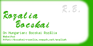 rozalia bocskai business card